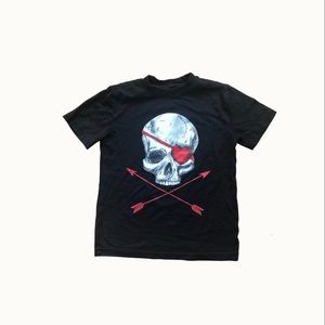 Black Heart Pirate Spooky Arrows‎ Tee Shirt XS 4-5